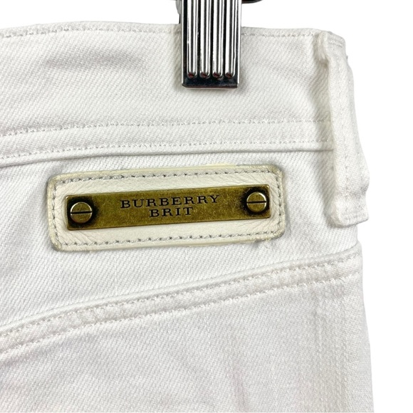 Burberry Brit White Cargo Stretch Denim Mini Skirt Size 4 - Picture 7 of 11